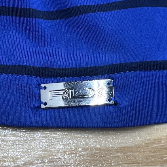 RLX Ralph Lauren Performance For Polo Shirt Men Size L Blue Striped Stretch - Picture 6 of 11